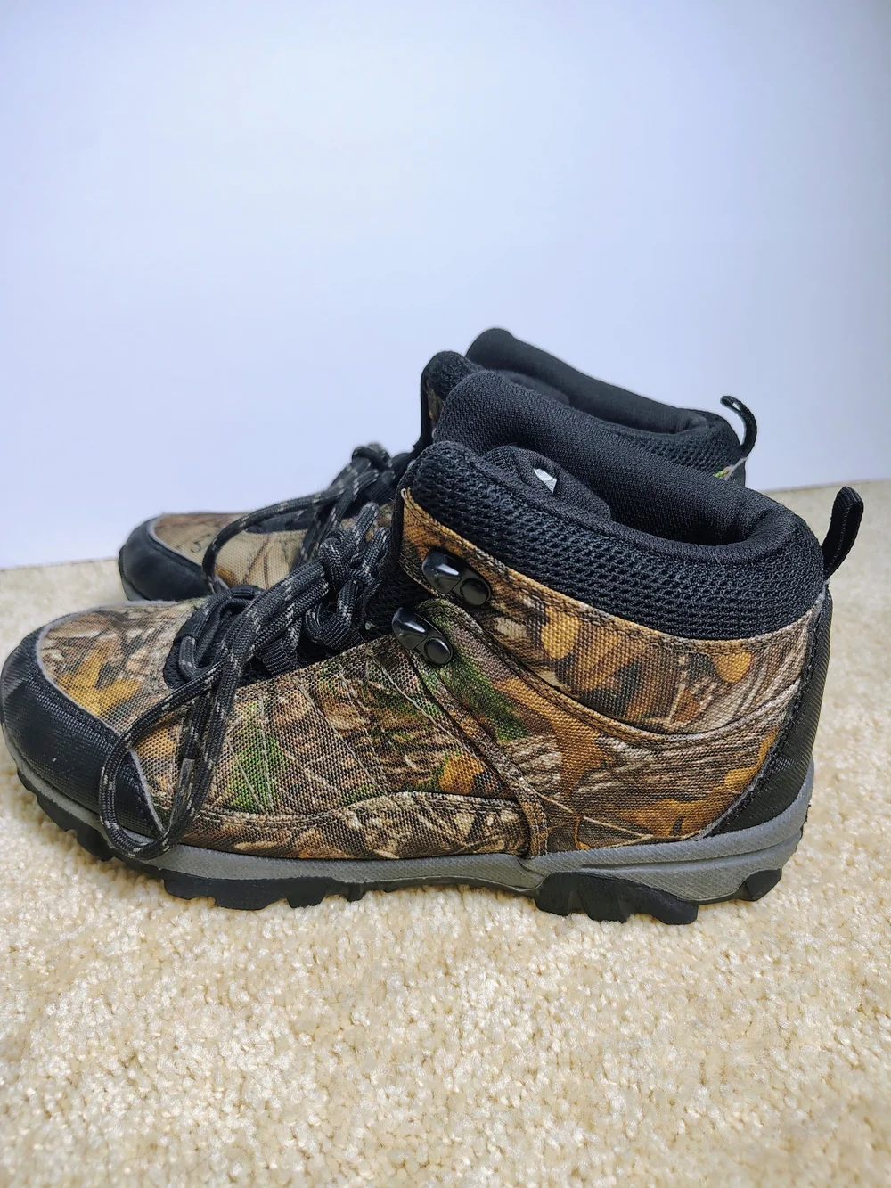 Ozark Trail Kids Camo Hiking Boots - Black & Brown